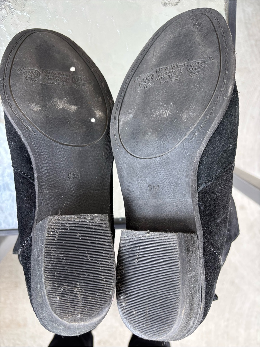 Nine West Vintage America Collection Vableaker Suede Black Ankle Boots - Picture 4 of 5